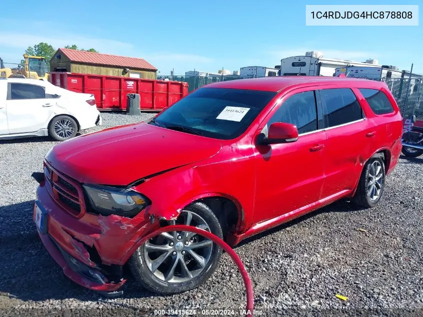 1C4RDJDG4HC878808 2017 Dodge Durango Gt Awd