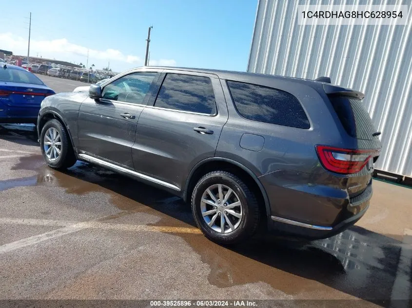 2017 Dodge Durango Sxt Rwd VIN: 1C4RDHAG8HC628954 Lot: 39525896