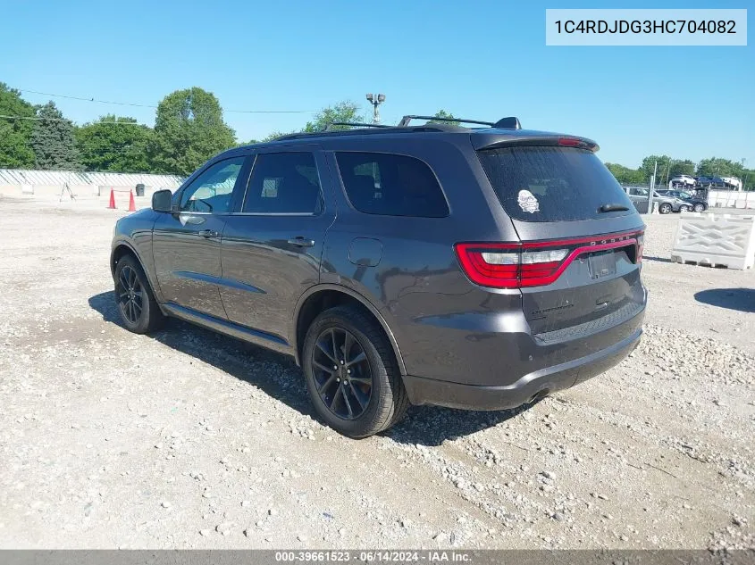 2017 Dodge Durango Gt Awd VIN: 1C4RDJDG3HC704082 Lot: 39661523