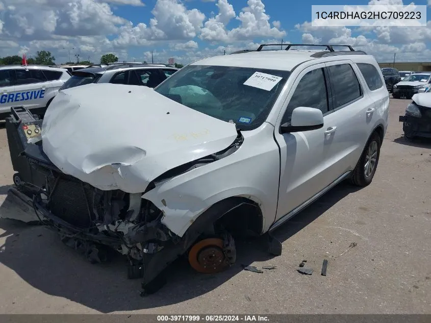 2017 Dodge Durango Sxt Rwd VIN: 1C4RDHAG2HC709223 Lot: 39717999