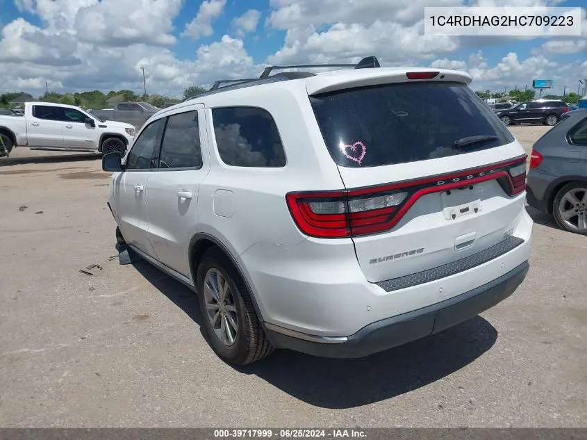 2017 Dodge Durango Sxt Rwd VIN: 1C4RDHAG2HC709223 Lot: 39717999