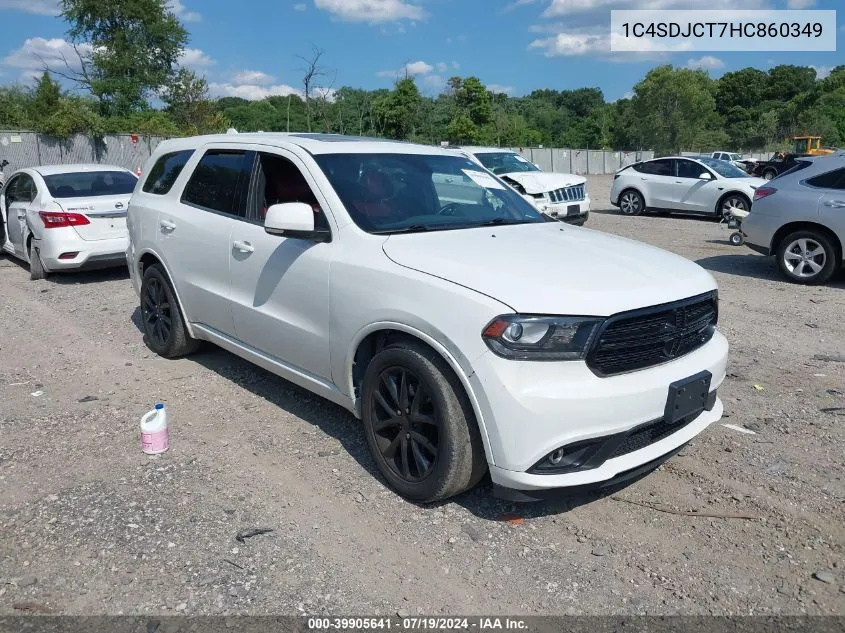 2017 Dodge Durango R/T Awd VIN: 1C4SDJCT7HC860349 Lot: 39905641