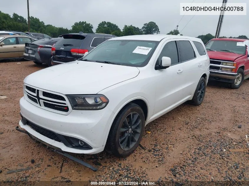 1C4RDHDG4HC600788 2017 Dodge Durango Gt Rwd