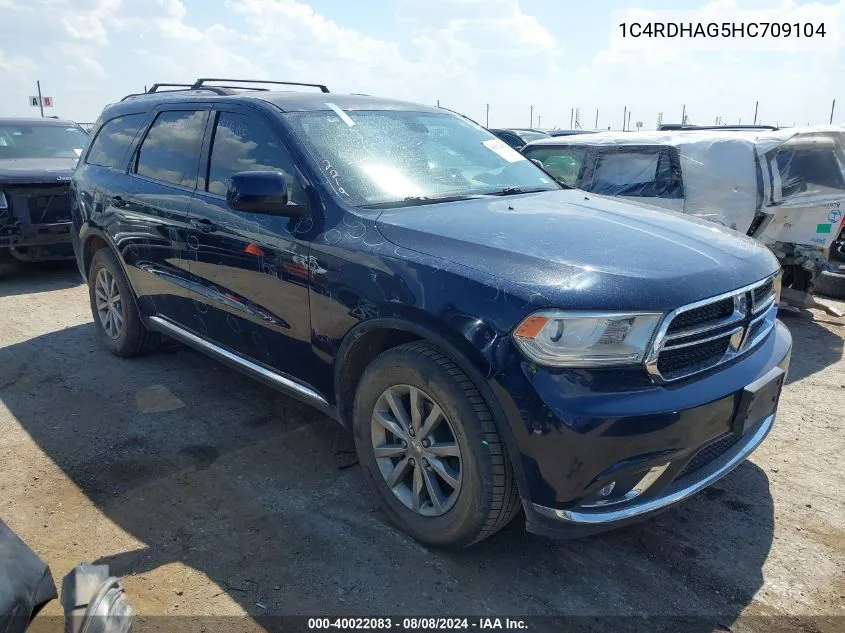 2017 Dodge Durango Sxt Rwd VIN: 1C4RDHAG5HC709104 Lot: 40022083