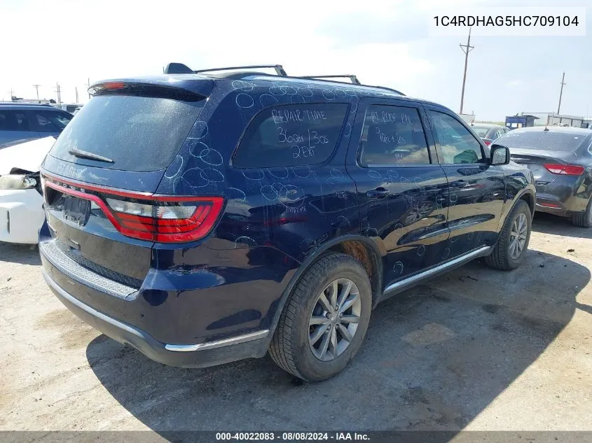 1C4RDHAG5HC709104 2017 Dodge Durango Sxt Rwd