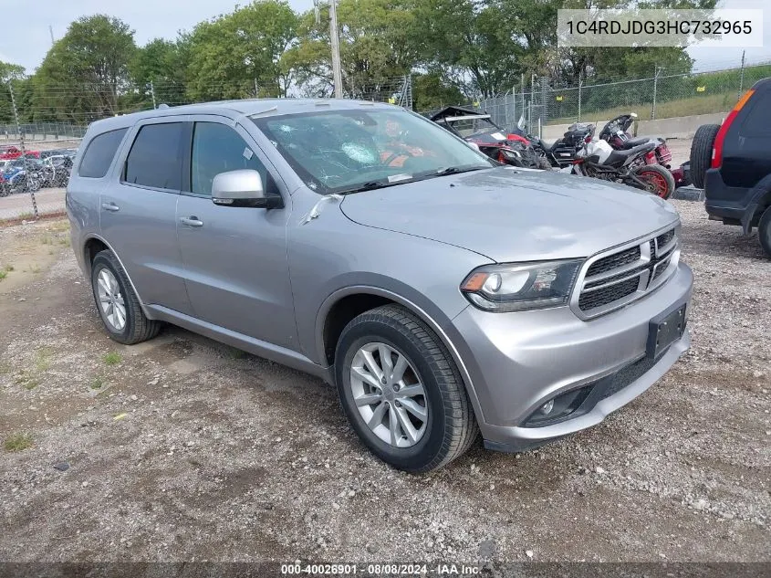 2017 Dodge Durango Gt Awd VIN: 1C4RDJDG3HC732965 Lot: 40026901