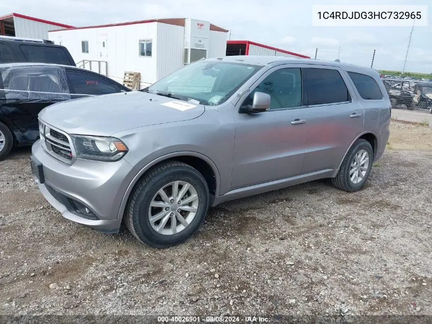 2017 Dodge Durango Gt Awd VIN: 1C4RDJDG3HC732965 Lot: 40026901