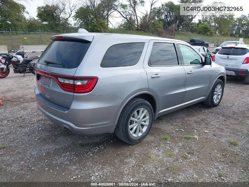 2017 Dodge Durango Gt Awd VIN: 1C4RDJDG3HC732965 Lot: 40026901