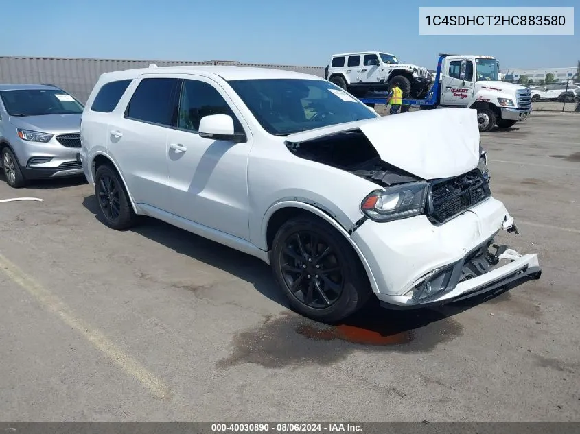 2017 Dodge Durango R/T Rwd VIN: 1C4SDHCT2HC883580 Lot: 40030890