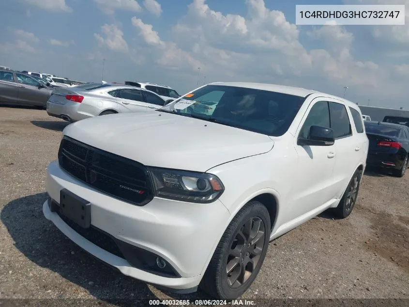 2017 Dodge Durango Gt Rwd VIN: 1C4RDHDG3HC732747 Lot: 40032685