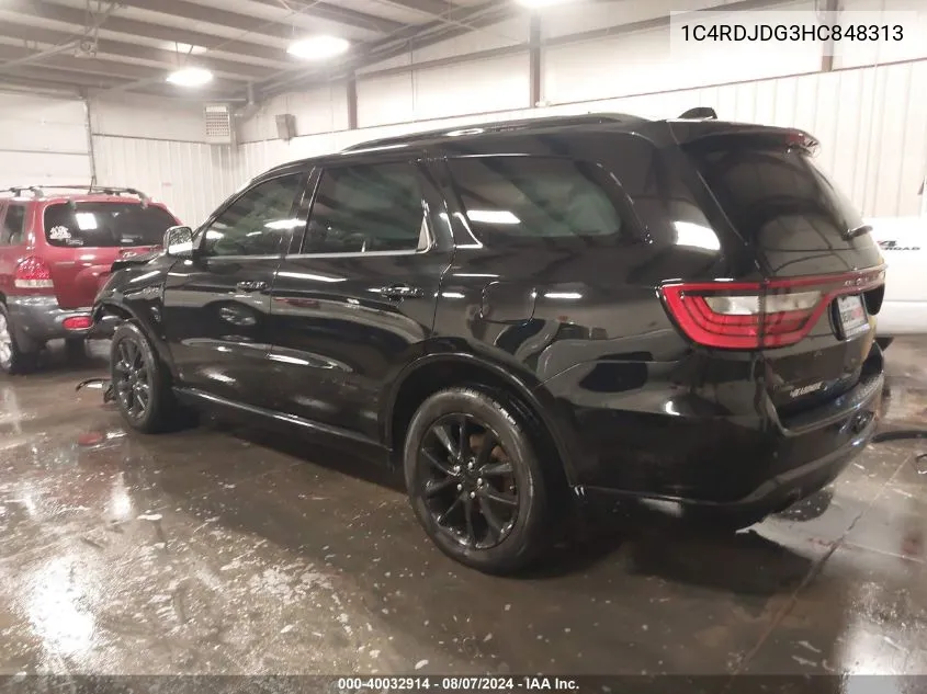 1C4RDJDG3HC848313 2017 Dodge Durango Gt Awd