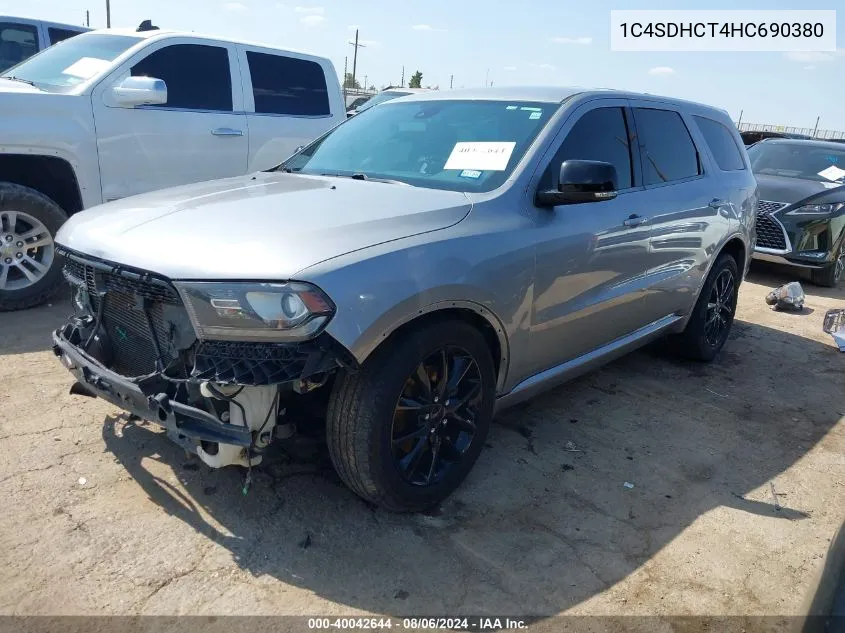 2017 Dodge Durango R/T Rwd VIN: 1C4SDHCT4HC690380 Lot: 40042644