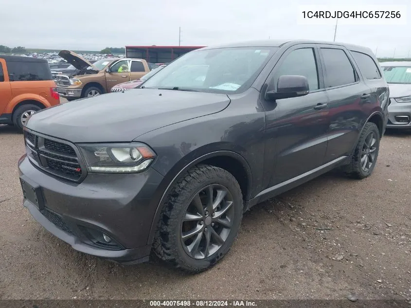 2017 Dodge Durango Gt Awd VIN: 1C4RDJDG4HC657256 Lot: 40075498