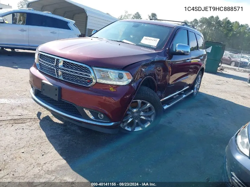 2017 Dodge Durango Citadel Awd VIN: 1C4SDJET9HC888571 Lot: 40141155