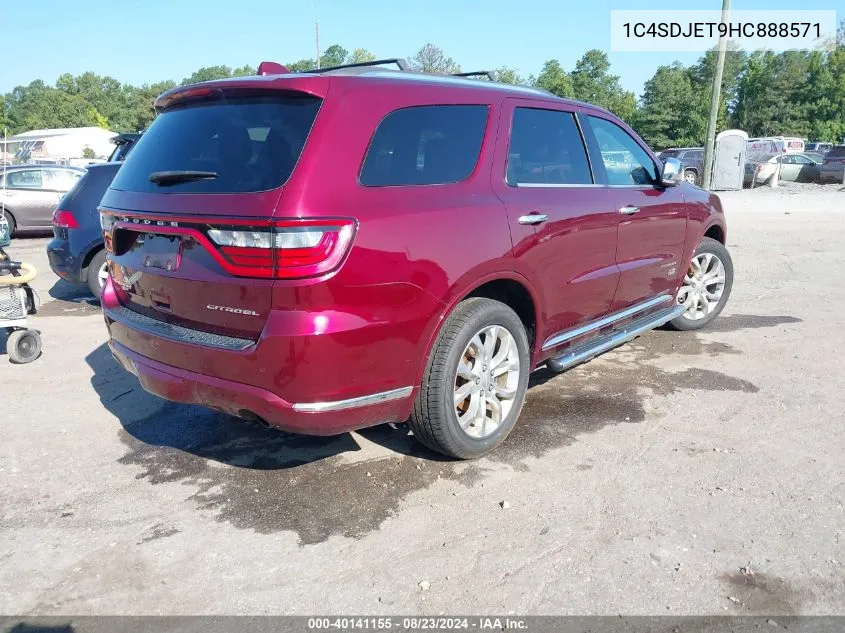 1C4SDJET9HC888571 2017 Dodge Durango Citadel Awd