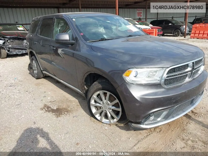 2017 Dodge Durango Sxt VIN: 1C4RDJAGXHC878980 Lot: 40166191