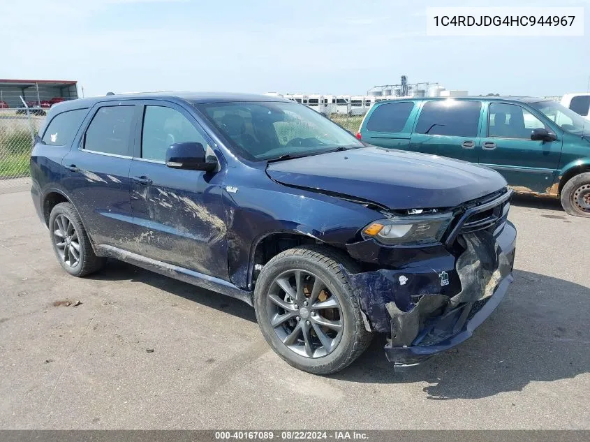 1C4RDJDG4HC944967 2017 Dodge Durango Gt Awd