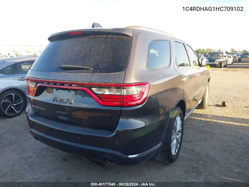 1C4RDHAG1HC709102 2017 Dodge Durango Sxt Rwd