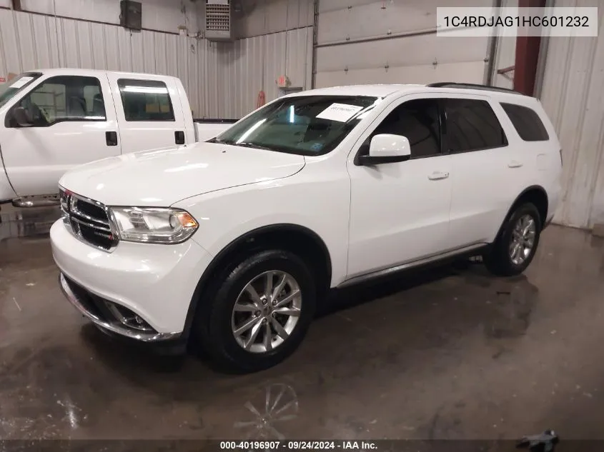 2017 Dodge Durango Sxt Awd VIN: 1C4RDJAG1HC601232 Lot: 40196907