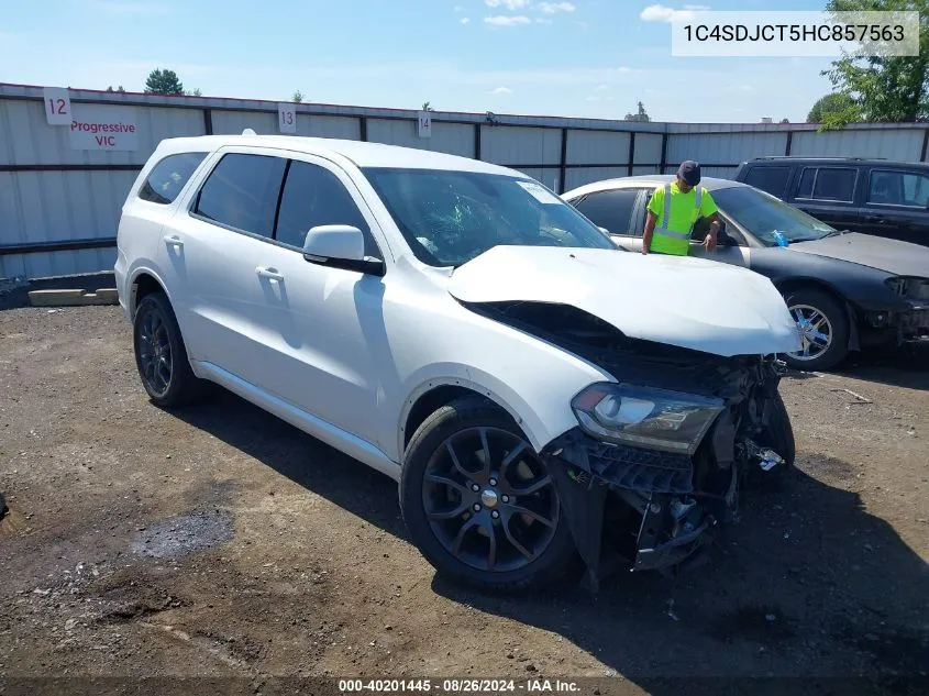 2017 Dodge Durango R/T VIN: 1C4SDJCT5HC857563 Lot: 40201445