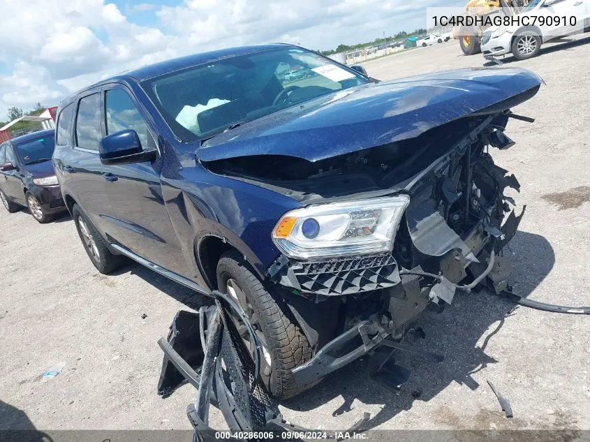 2017 Dodge Durango Sxt Rwd VIN: 1C4RDHAG8HC790910 Lot: 40286006