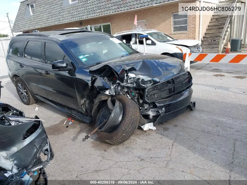 2017 Dodge Durango Gt VIN: 1C4RDJDG6HC806279 Lot: 40286318