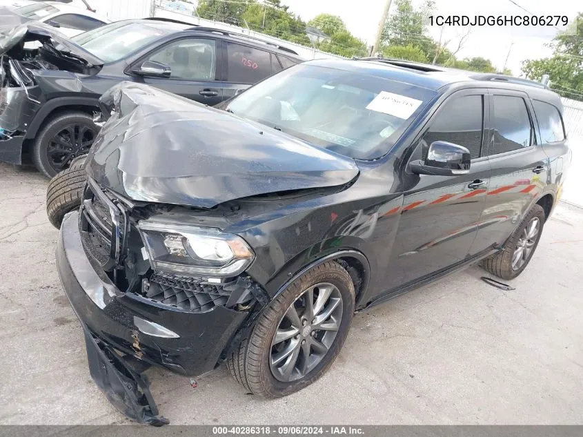 2017 Dodge Durango Gt VIN: 1C4RDJDG6HC806279 Lot: 40286318