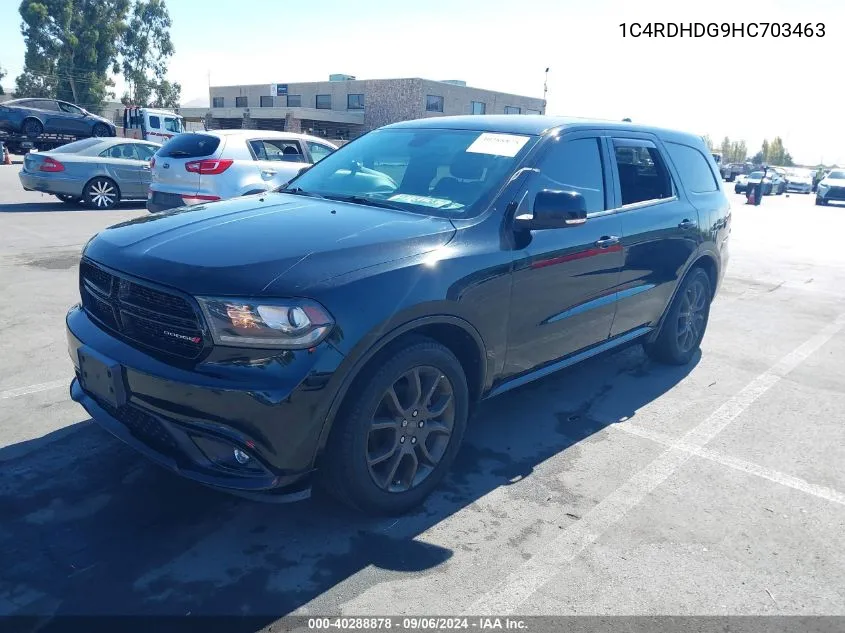 2017 Dodge Durango Gt Rwd VIN: 1C4RDHDG9HC703463 Lot: 40288878