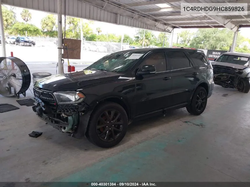 2017 Dodge Durango Gt VIN: 1C4RDHDG9HC859826 Lot: 40301384