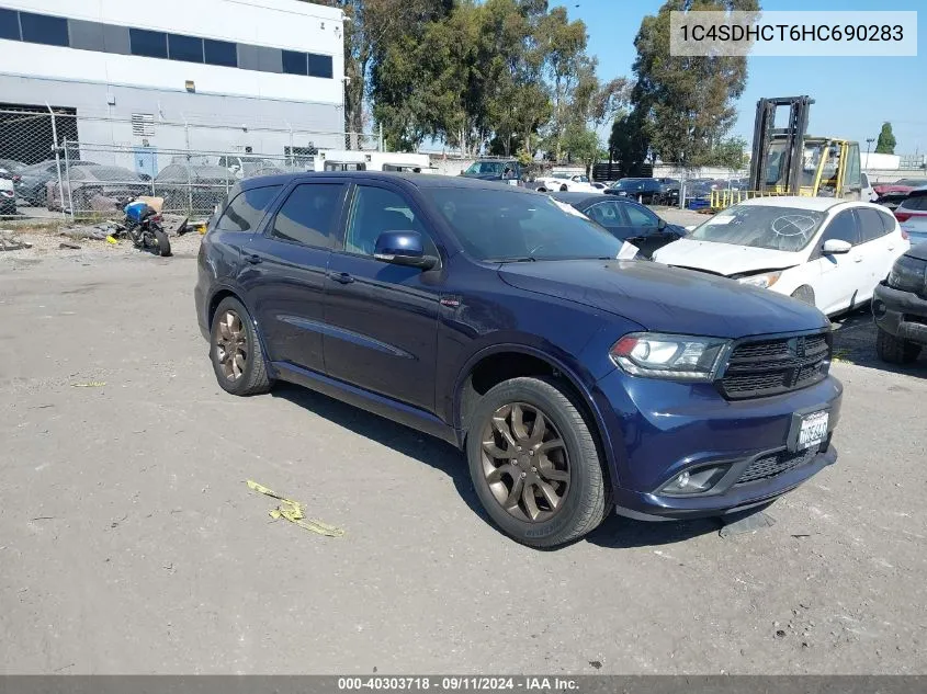 2017 Dodge Durango R/T Rwd VIN: 1C4SDHCT6HC690283 Lot: 40303718