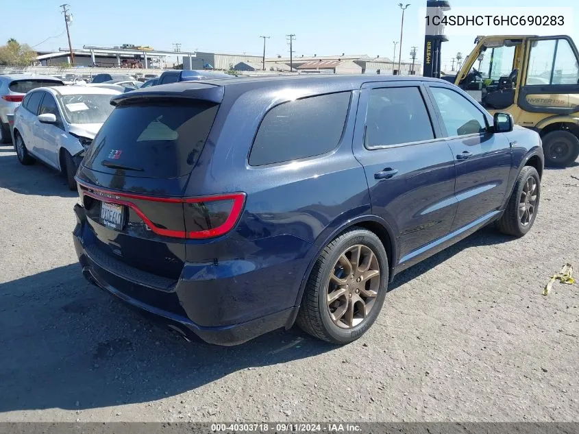 2017 Dodge Durango R/T Rwd VIN: 1C4SDHCT6HC690283 Lot: 40303718