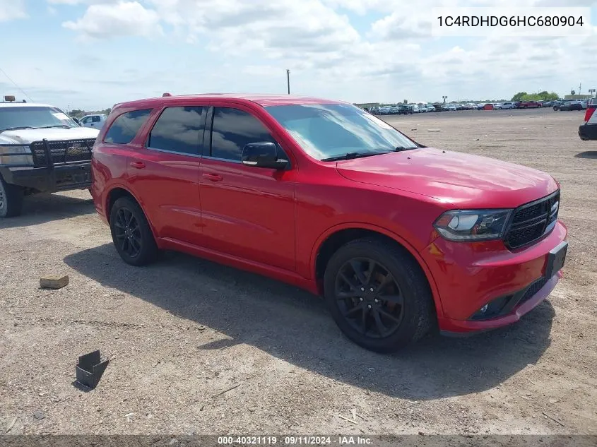 2017 Dodge Durango Gt Rwd VIN: 1C4RDHDG6HC680904 Lot: 40321119