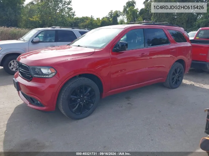 2017 Dodge Durango Gt Awd VIN: 1C4RDJDG2HC615426 Lot: 40321731