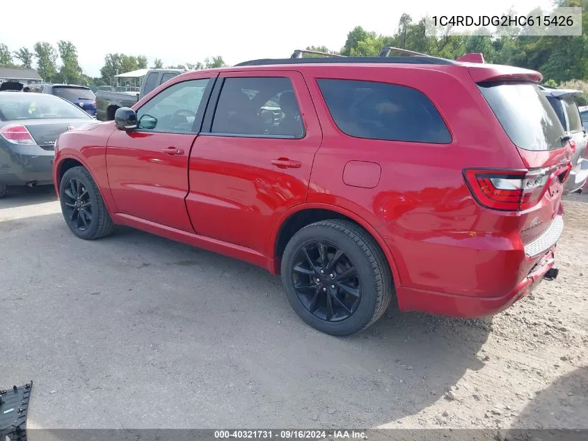 1C4RDJDG2HC615426 2017 Dodge Durango Gt Awd