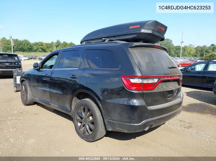 2017 Dodge Durango Gt VIN: 1C4RDJDG4HC623253 Lot: 40322660