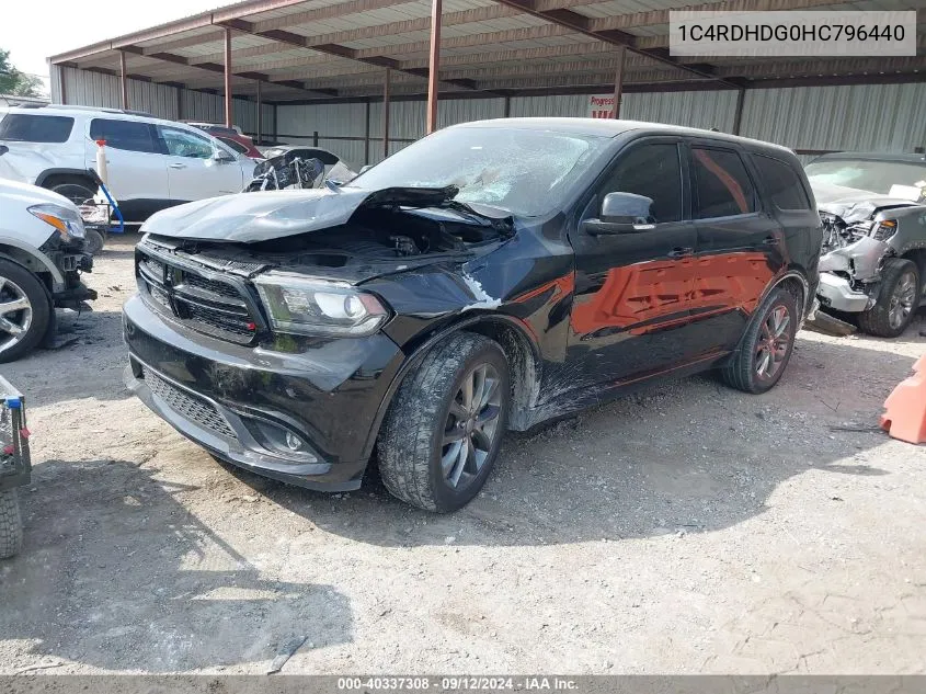 2017 Dodge Durango Gt VIN: 1C4RDHDG0HC796440 Lot: 40337308