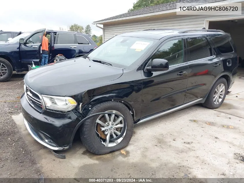 2017 Dodge Durango Sxt Awd VIN: 1C4RDJAG9HC806720 Lot: 40371203