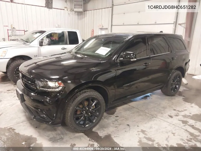 2017 Dodge Durango Gt Awd VIN: 1C4RDJDG8HC651282 Lot: 40394909