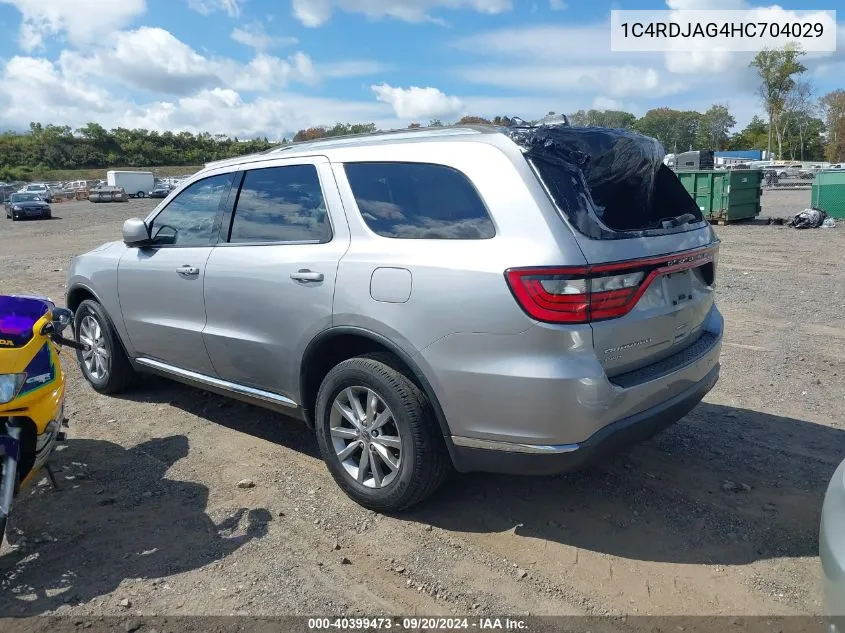 2017 Dodge Durango Sxt Awd VIN: 1C4RDJAG4HC704029 Lot: 40399473