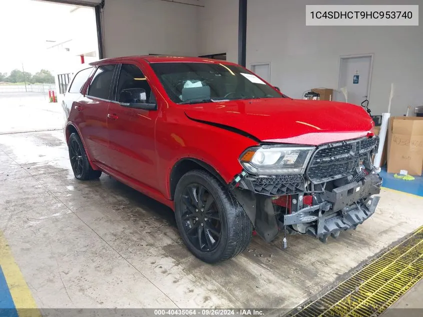 2017 Dodge Durango R/T Rwd VIN: 1C4SDHCT9HC953740 Lot: 40435064