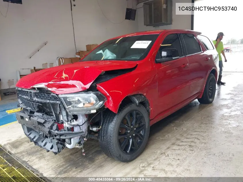 2017 Dodge Durango R/T Rwd VIN: 1C4SDHCT9HC953740 Lot: 40435064