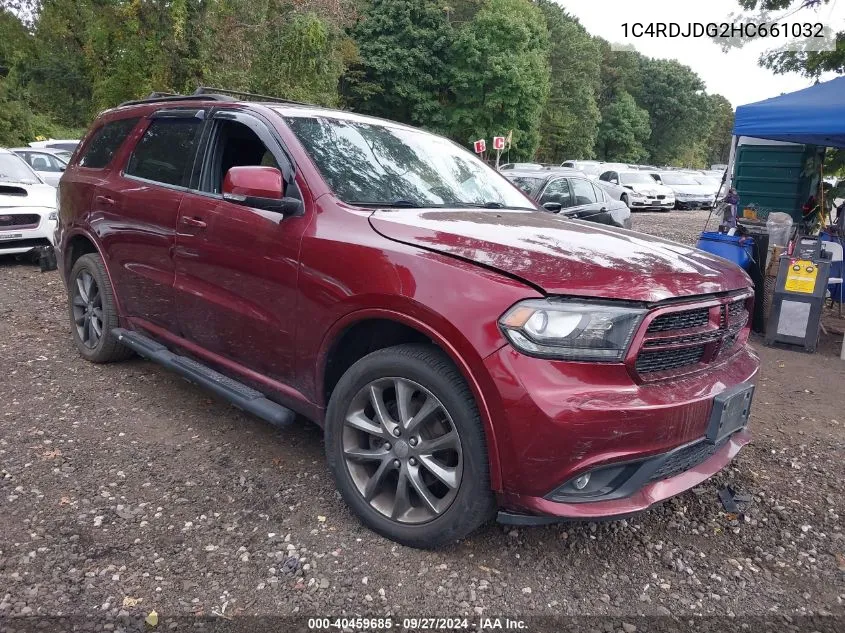 2017 Dodge Durango Gt Awd VIN: 1C4RDJDG2HC661032 Lot: 40459685