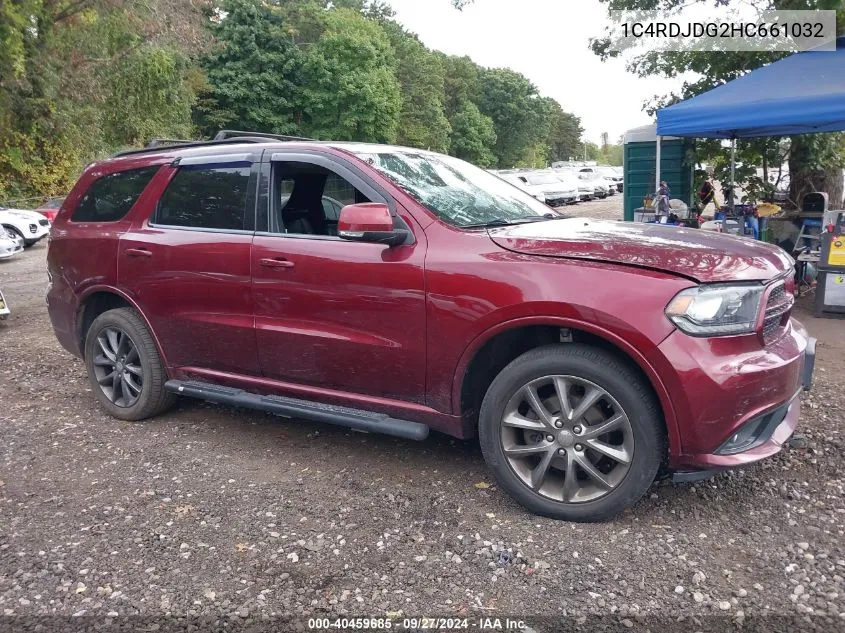 1C4RDJDG2HC661032 2017 Dodge Durango Gt Awd