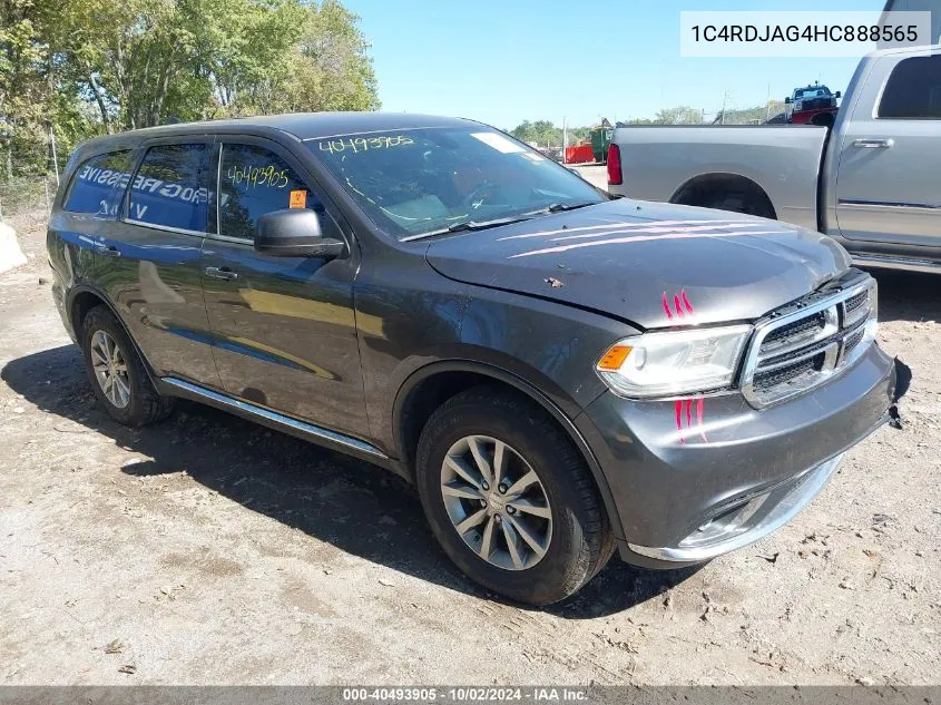 2017 Dodge Durango Sxt Awd VIN: 1C4RDJAG4HC888565 Lot: 40493905