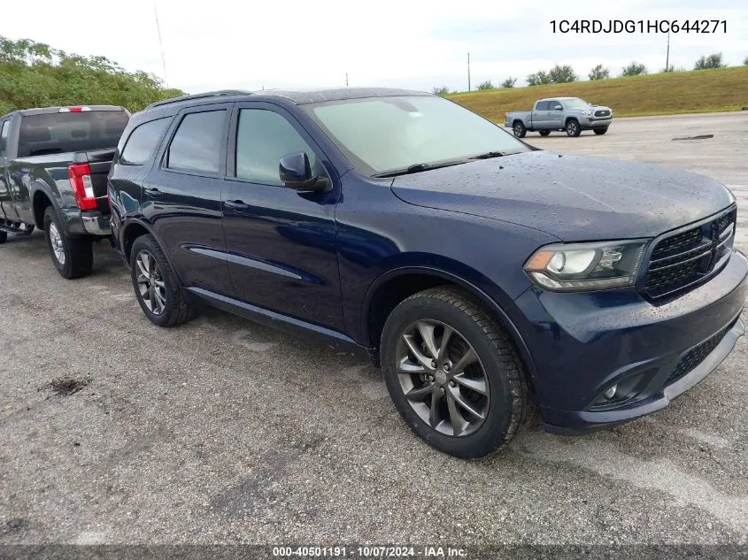 2017 Dodge Durango Gt Awd VIN: 1C4RDJDG1HC644271 Lot: 40501191