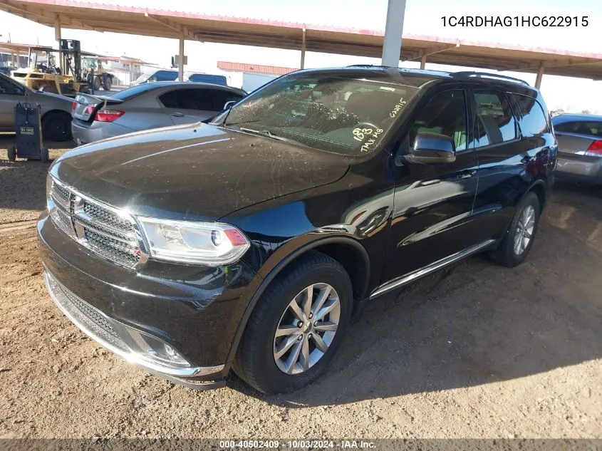 1C4RDHAG1HC622915 2017 Dodge Durango Sxt Rwd