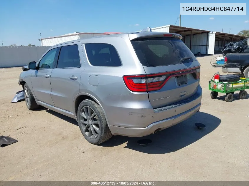 2017 Dodge Durango Gt Rwd VIN: 1C4RDHDG4HC847714 Lot: 40512739