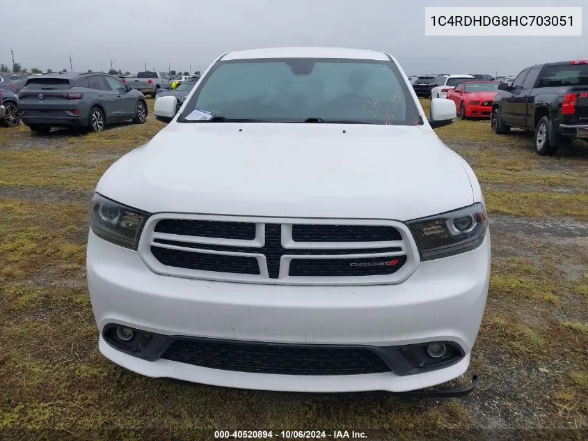 2017 Dodge Durango Gt VIN: 1C4RDHDG8HC703051 Lot: 40520894