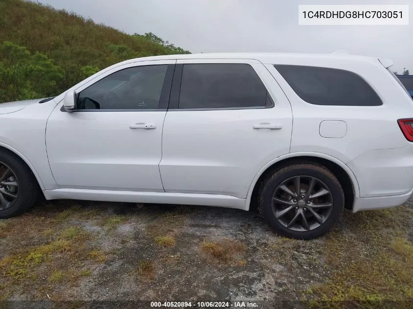 2017 Dodge Durango Gt VIN: 1C4RDHDG8HC703051 Lot: 40520894