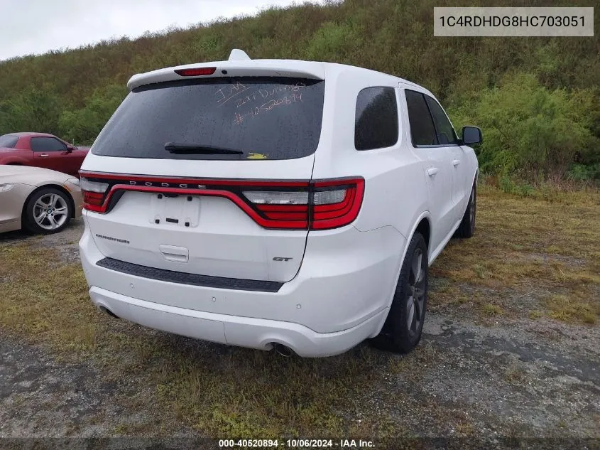 1C4RDHDG8HC703051 2017 Dodge Durango Gt